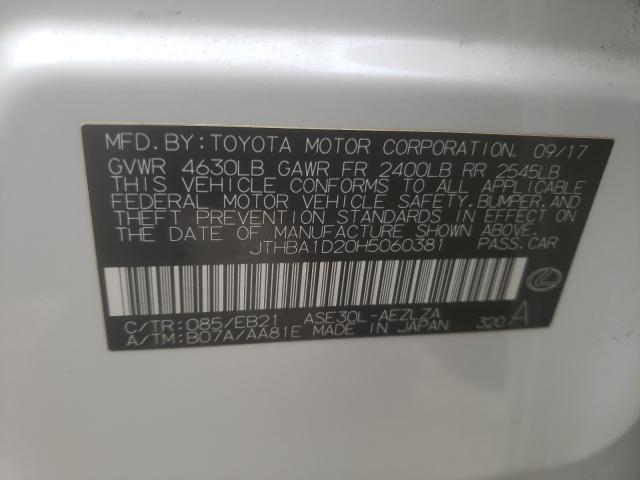 2017 LEXUS IS 200T JTHBA1D20H5060381