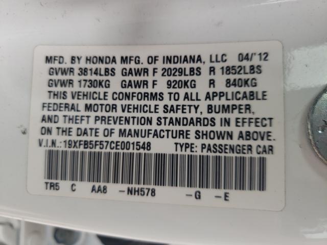 2012 HONDA CIVIC NATU 19XFB5F57CE001548