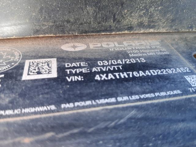2013 POLARIS RANGER 800 4XATH76A4D2292462