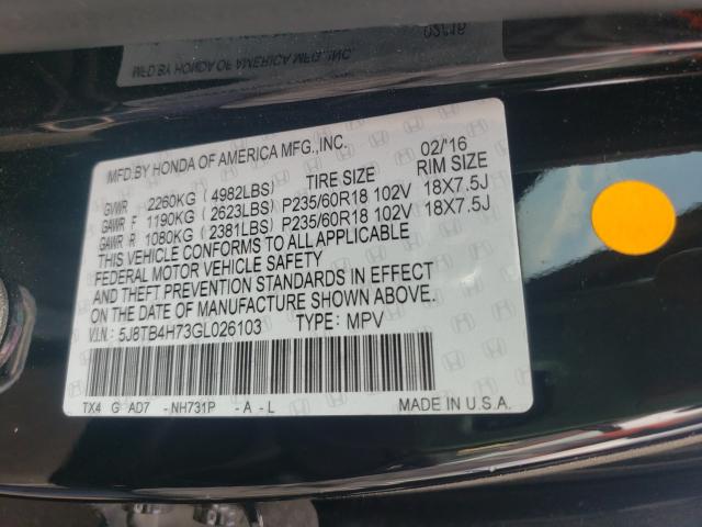 2016 ACURA RDX ADVANC 5J8TB4H73GL026103