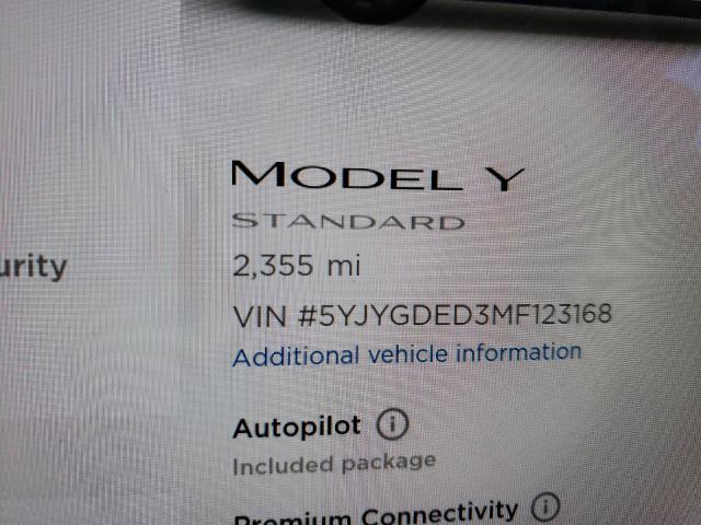 2021 TESLA MODEL Y 5YJYGDED3MF123168