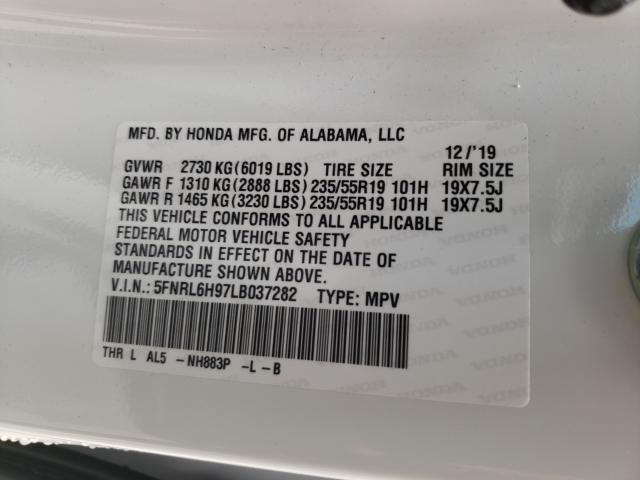 2020 HONDA ODYSSEY EL 5FNRL6H97LB037282