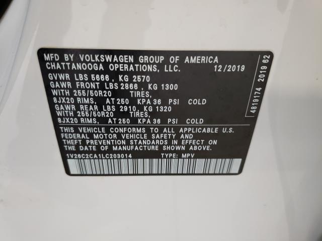 2020 VOLKSWAGEN ATLAS CROS 1V26C2CA1LC203014