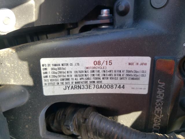 2016 YAMAHA FZ09 JYARN33E7GA008744