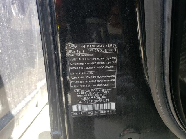 2011 LAND ROVER LR4 HSE SALAG2D42BA574713