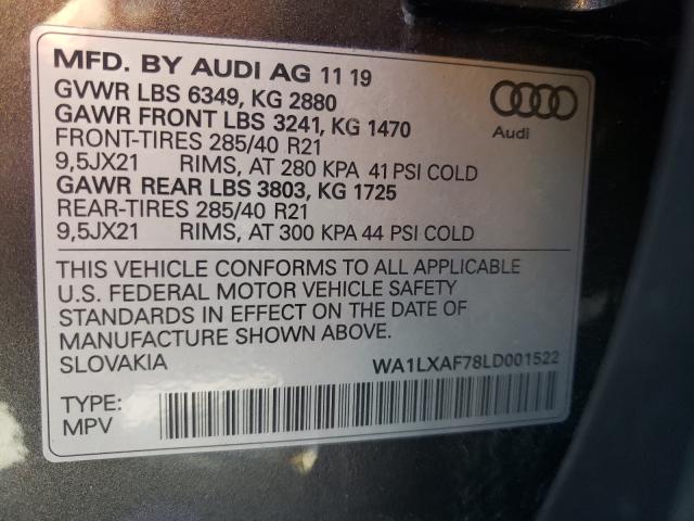 VIN WA1LXAF78LD001522 2020 Audi Q7, Premium Plus no.10