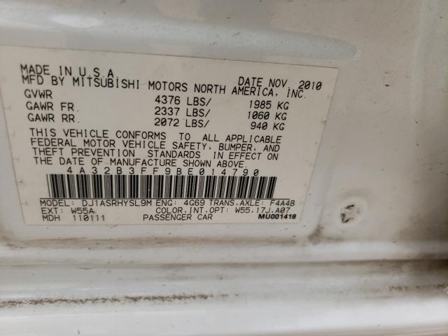 2011 MITSUBISHI GALANT ES 4A32B3FF9BE014790
