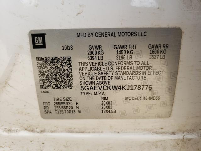 2019 BUICK ENCLAVE AV 5GAEVCKW4KJ178776