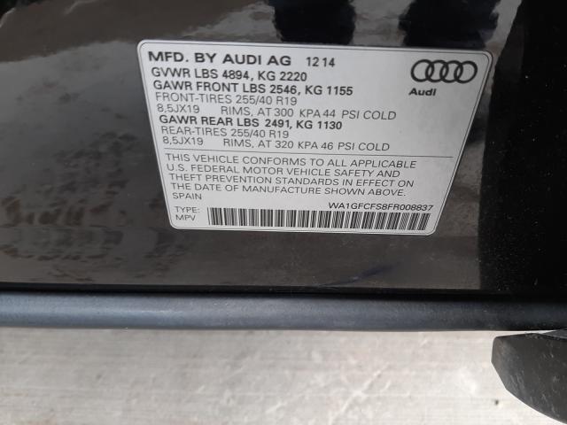 2015 AUDI Q3 PRESTIG WA1GFCFS8FR008837