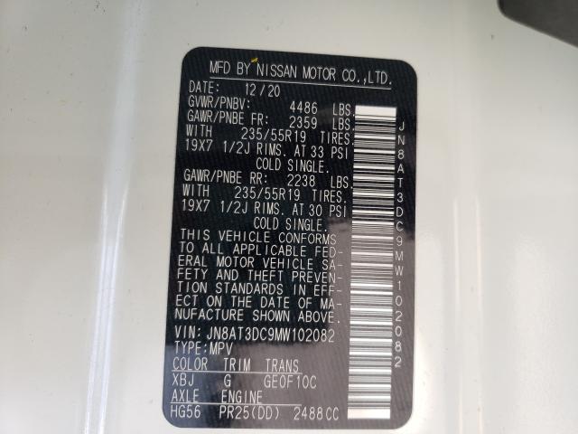 2021 NISSAN ROGUE PLAT JN8AT3DC9MW102082