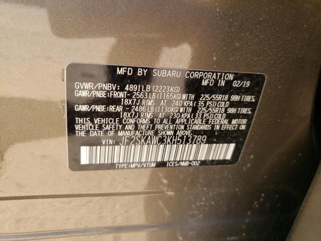 2019 SUBARU FORESTER T JF2SKAWC3KH513789