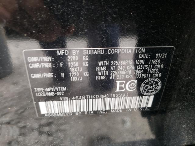 2021 SUBARU OUTBACK OU 4S4BTHKD4M3163393