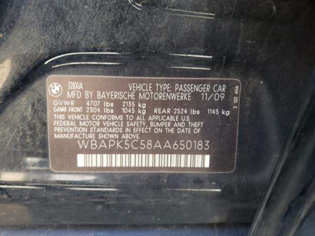 2010 BMW 328 WBAPK5C58AA650183