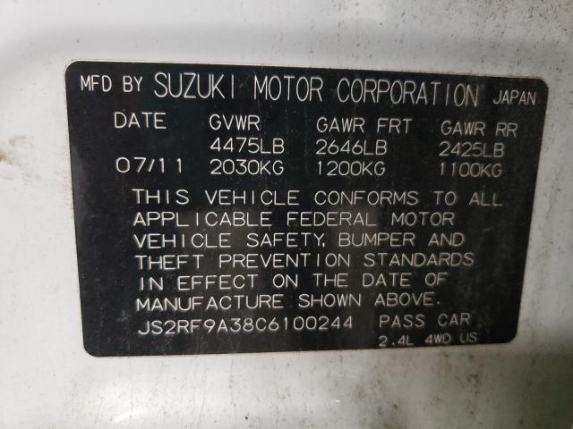 2012 SUZUKI KIZASHI SE JS2RF9A38C6100244