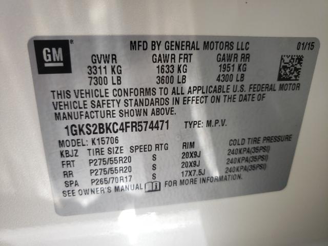 2015 GMC YUKON SLT 1GKS2BKC4FR574471