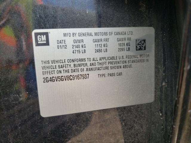 2012 BUICK REGAL GS 2G4GV5GV8C9167937