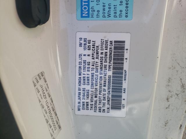 2011 HONDA CR-Z JHMZF1D47BS005503