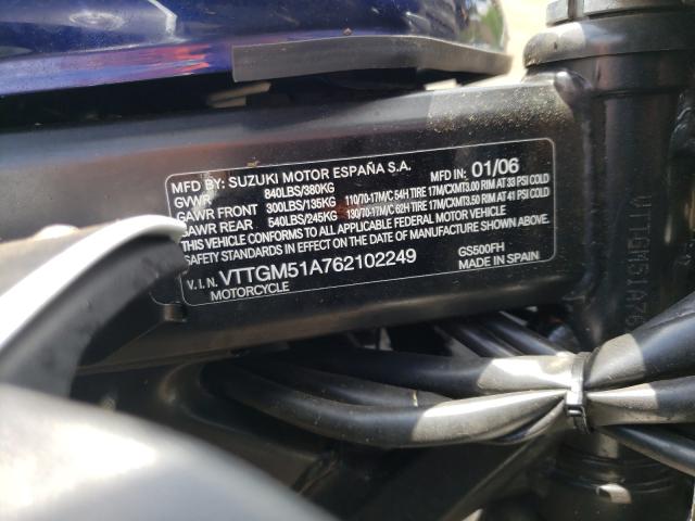 2006 SUZUKI GS500 FK VTTGM51A762102249
