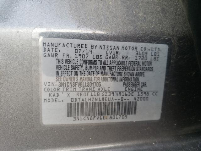 2020 NISSAN VERSA SR 3N1CN8FV6LL801705