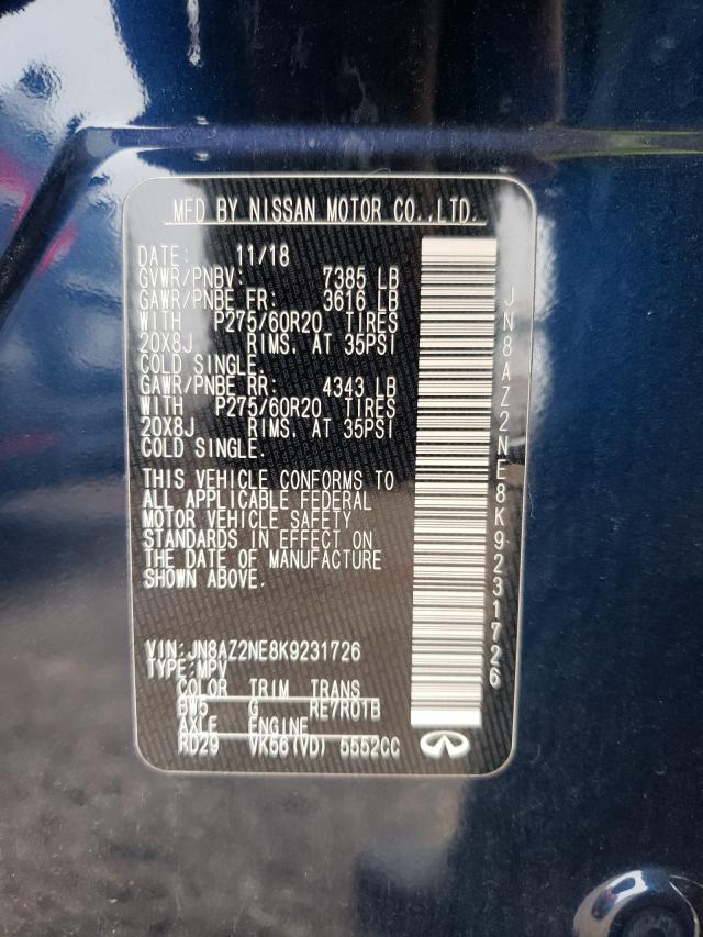 2019 INFINITI QX80 LUXE JN8AZ2NE8K9231726