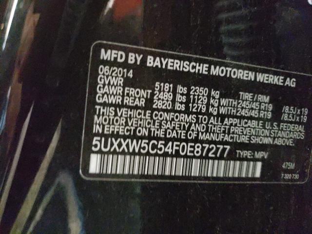 2015 BMW X4 XDRIVE3 5UXXW5C54F0E87277