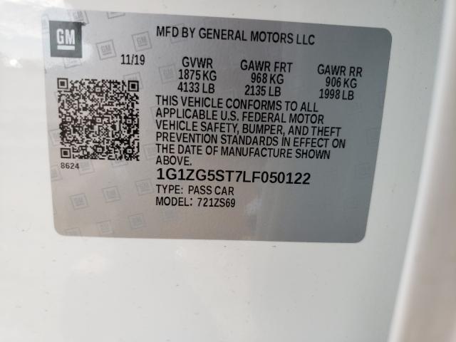 2020 CHEVROLET MALIBU RS 1G1ZG5ST7LF050122