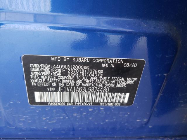 2020 SUBARU WRX JF1VA1A63L9824480