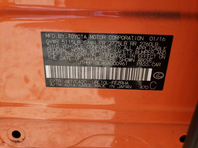 2016 LEXUS GS-F JTHBP1BL4GA000961