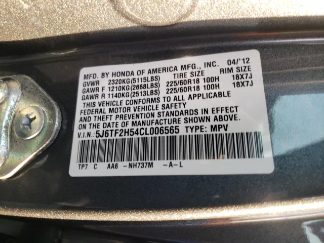 2012 HONDA CROSSTOUR 5J6TF2H54CL006565