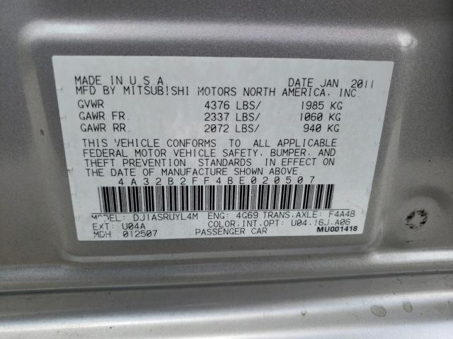 2011 MITSUBISHI GALANT FE 4A32B2FF4BE020507