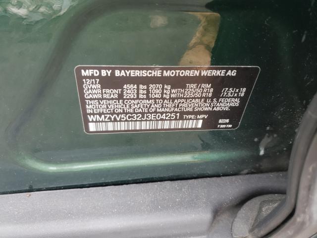 2018 MINI COOPER COU WMZYV5C32J3E04251