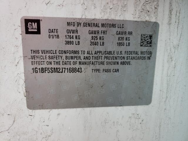 2018 CHEVROLET CRUZE PREM 1G1BF5SM2J7168843