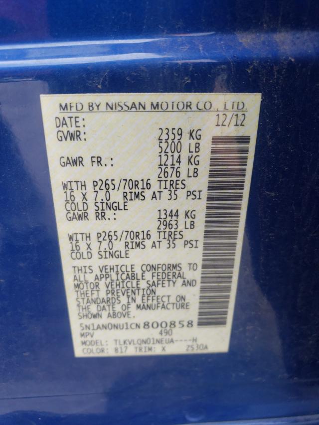 2012 NISSAN XTERRA OFF 5N1AN0NU1CN800858