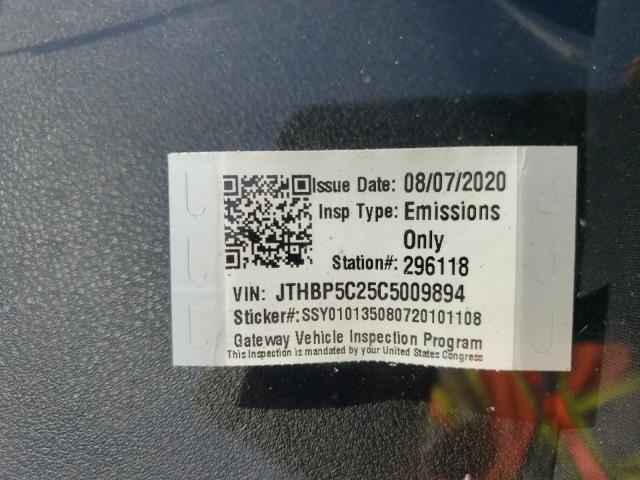 2012 LEXUS IS F JTHBP5C25C5009894