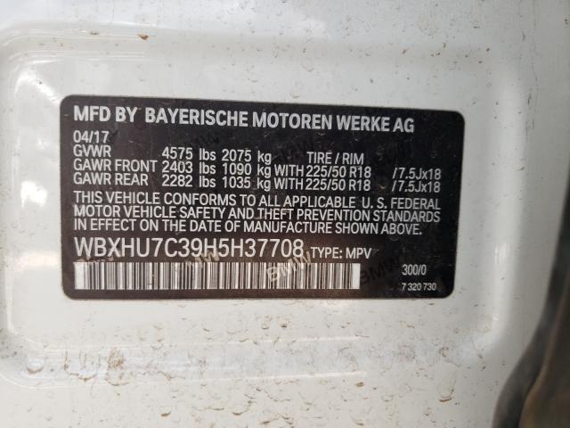 2017 BMW X1 SDRIVE2 WBXHU7C39H5H37708