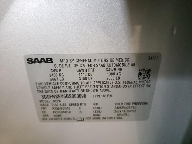 2011 SAAB 9-4X PREMI 3G0FNSEY6BS800090