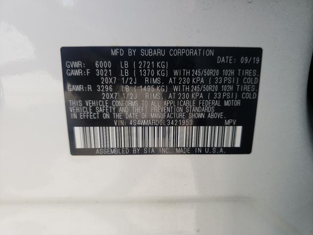 2020 SUBARU ASCENT TOU 4S4WMARD0L3421953