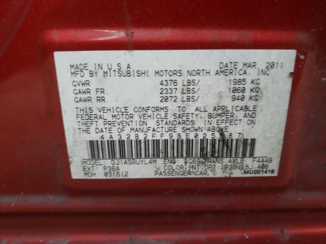 2011 MITSUBISHI GALANT FE 4A32B2FF9BE025587