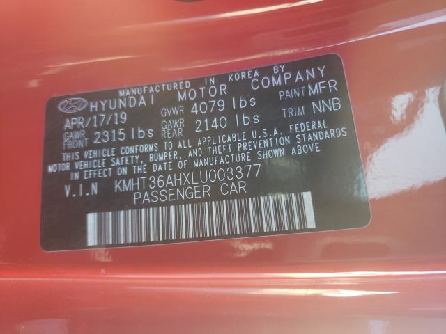 2020 HYUNDAI VELOSTER N KMHT36AHXLU003377