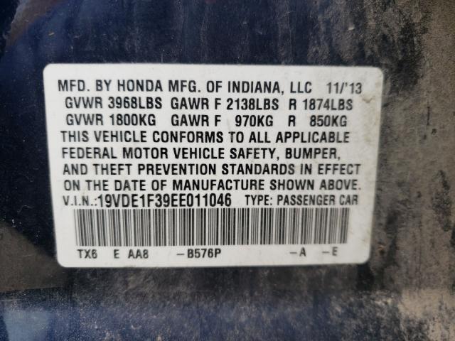 2014 ACURA ILX 20 19VDE1F39EE011046
