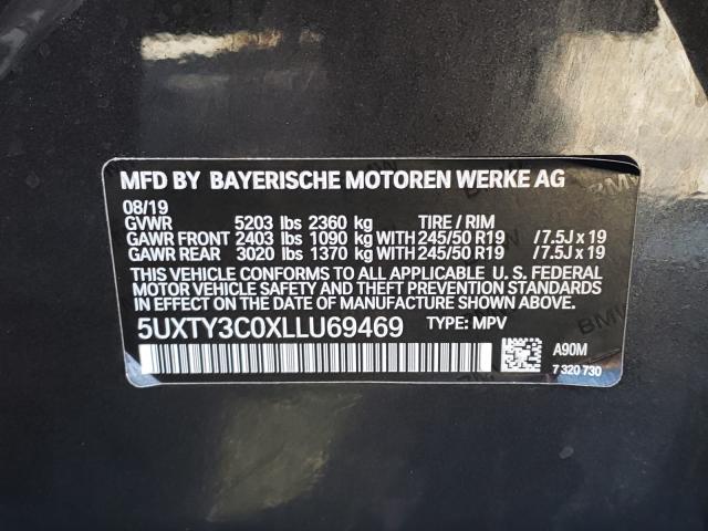 2020 BMW X3 SDRIVE3 5UXTY3C0XLLU69469