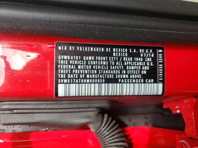 2017 VOLKSWAGEN BEETLE S/S 3VW517AT6HM800859