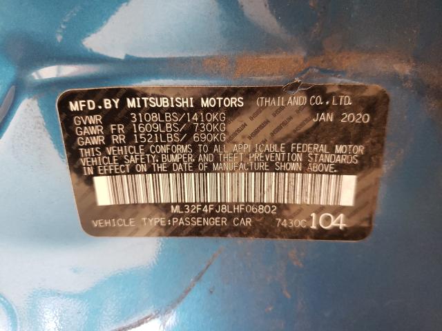 2020 MITSUBISHI MIRAGE ML32F4FJ8LHF06802