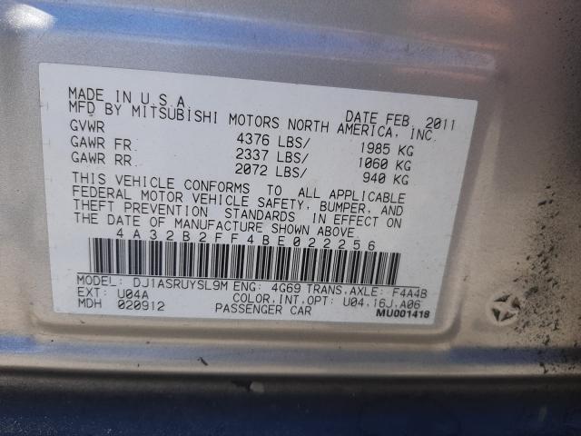 2011 MITSUBISHI GALANT FE 4A32B2FF4BE022256