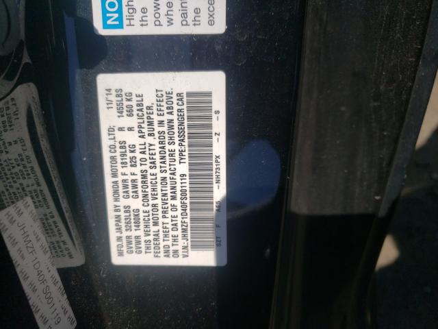 2015 HONDA CR-Z JHMZF1D40FS001119
