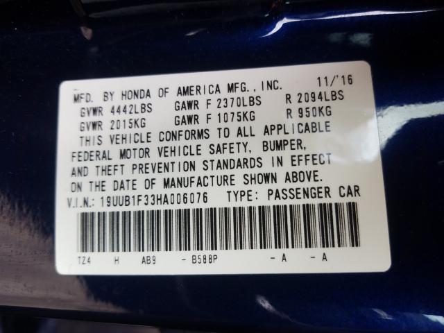 2017 ACURA TLX 19UUB1F33HA006076
