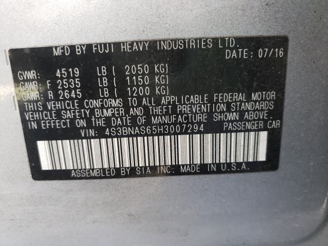 2017 SUBARU LEGACY SPO 4S3BNAS65H3007294