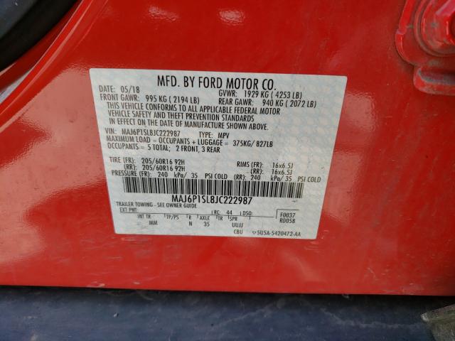 2018 FORD ECOSPORT MAJ6P1SL8JC222987