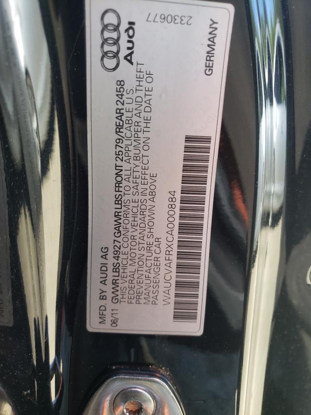 2012 AUDI S5 PREMIUM WAUCVAFRXCA000884