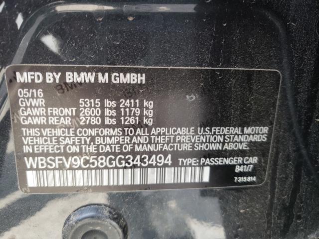 2016 BMW M5 WBSFV9C58GG343494